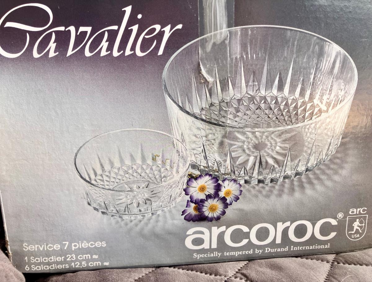 VINTAGE ORIGINAL BOX Cavalier Arcoroc Crystal 7 piece Bowls - Arvada, Colorado