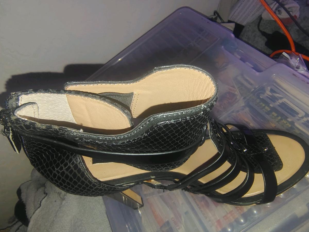 Runway Ready Sexy Black BCBG Strappy Stilettos - Prescott Valley, Arizona - FleaMarketBay
