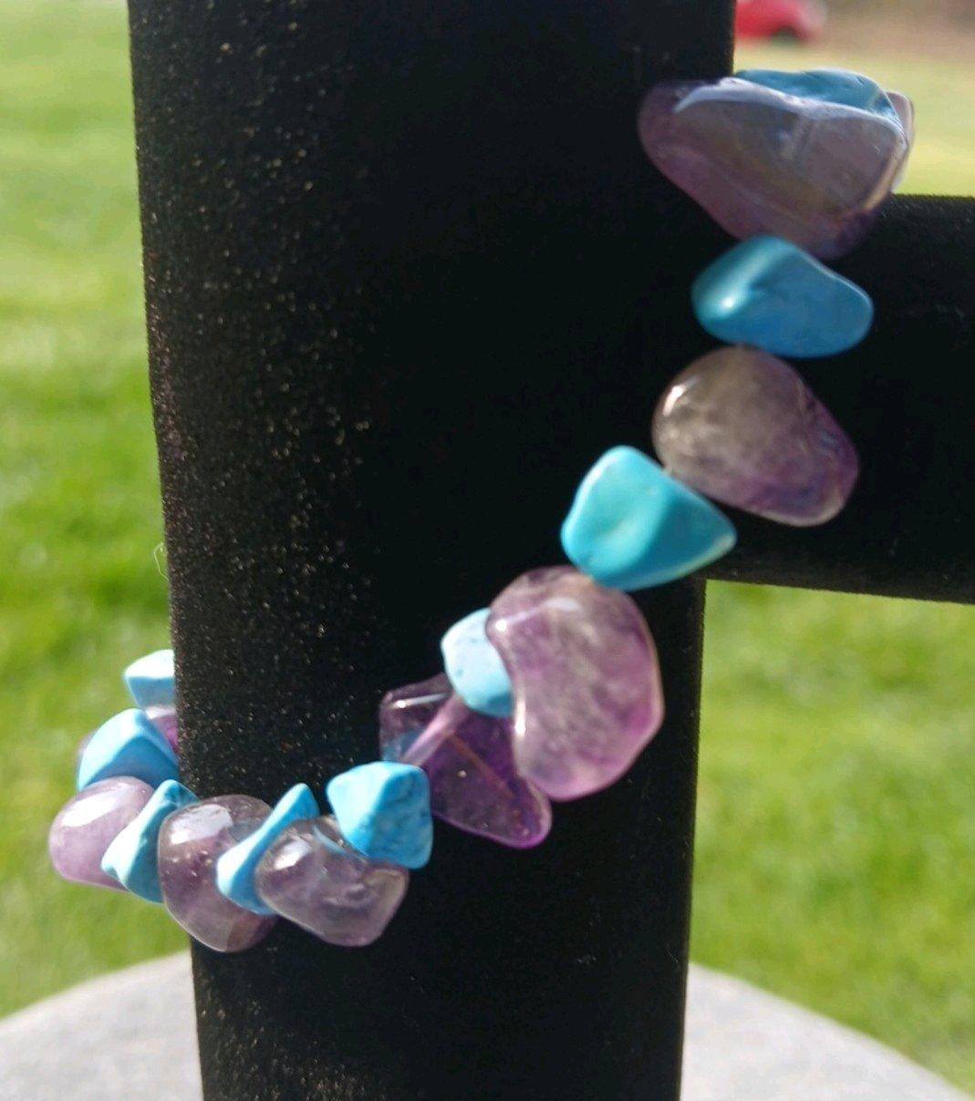 Blue Howlite Amythest Chipped Bracelet - Cheney, Washington - FleaMarketBay
