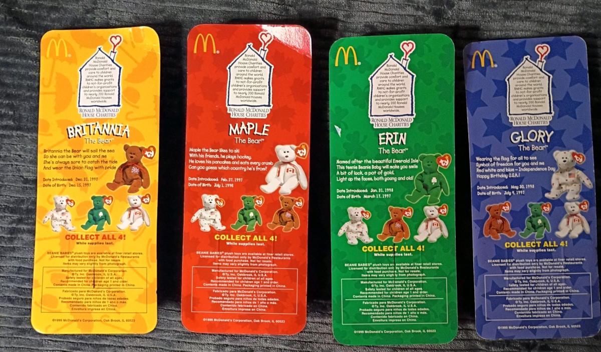 set of four McDonalds beanie babies bears around the world - Tomah, Wisconsin - FleaMarketBay