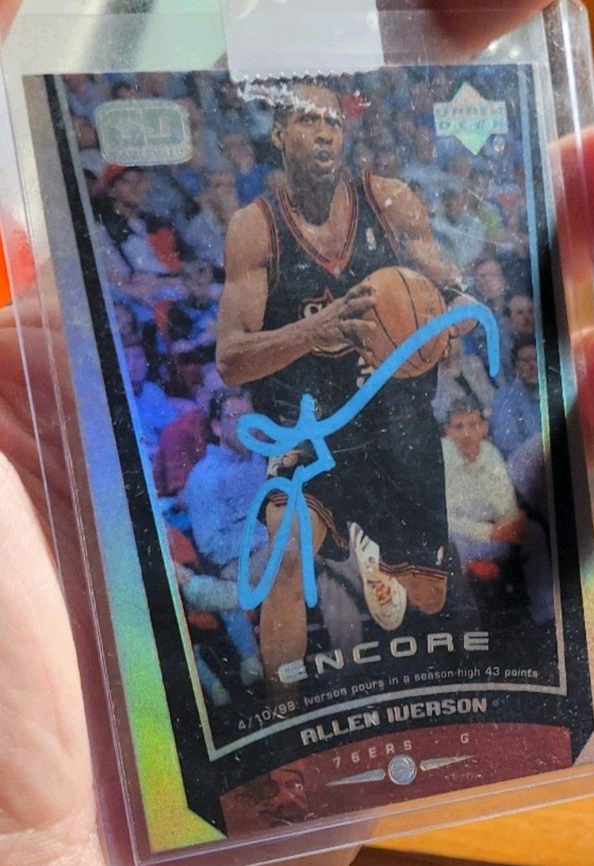 allen iverson autographed card