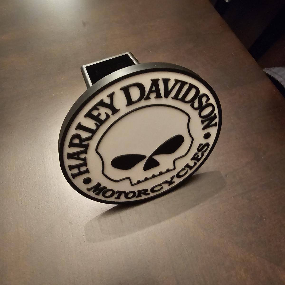 HARLEY DAVIDSON Raised letters Skull Rider Hitch Cover – Fits 2" Receiver - Forestville, New York - FleaMarketBay