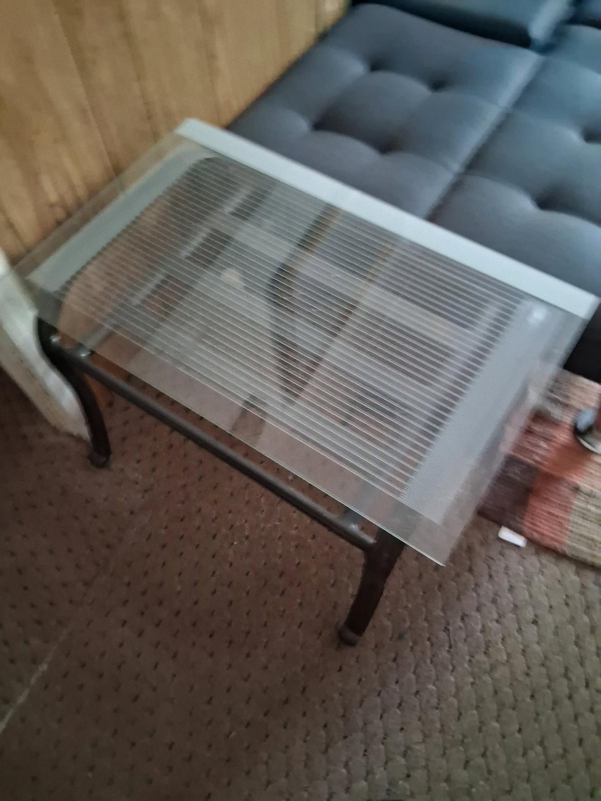 glass end table