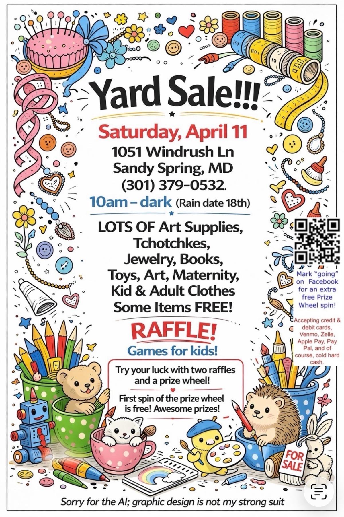 Massive MoCo Yard Sale to End All Yard Sales APRIL 11
