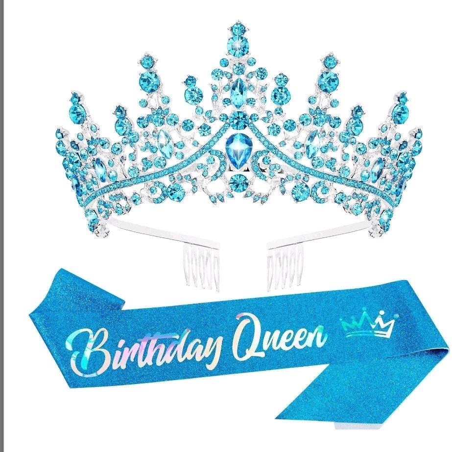 Crown with blue stones