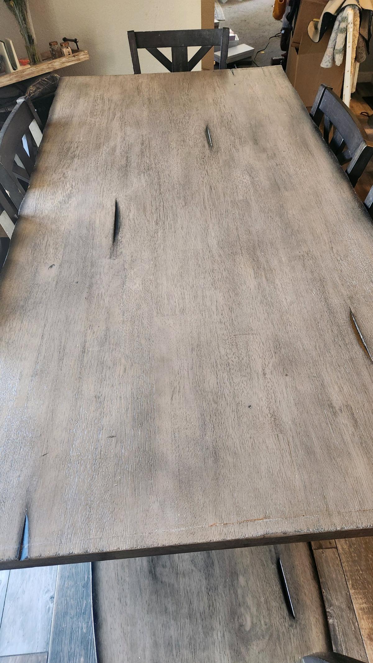 Rustic Modern Farmhouse Dining Set  Table 6 Chairs  Matching - Aurora, Colorado - FleaMarketBay