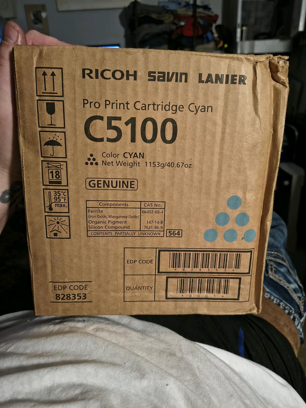 ricoh savin lanier pro print cartridge cyan c5100