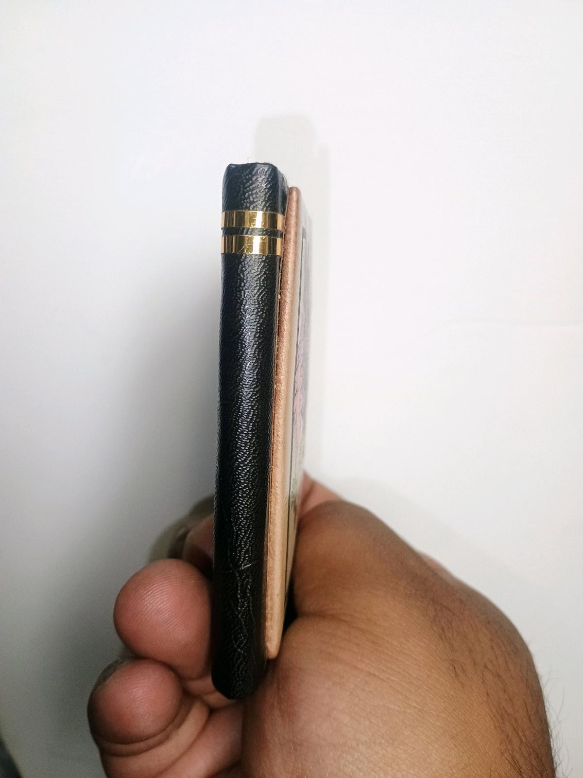 A 1970s Hippie Girl Fold Over Mirror Compact Faux Leather - Turlock, California - FleaMarketBay