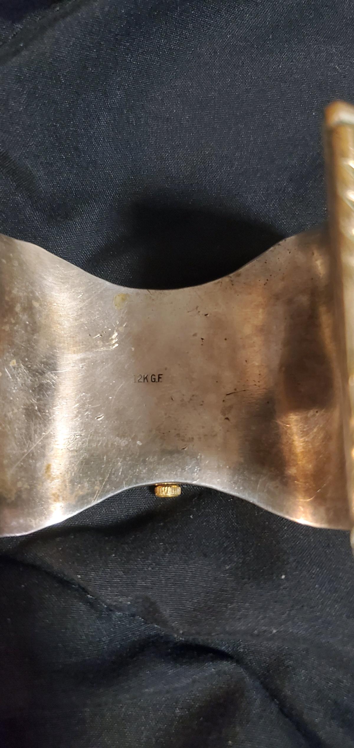 1970s Navajostyle 12KGF Leaf Watch Cuff - Lebanon, Kentucky - FleaMarketBay
