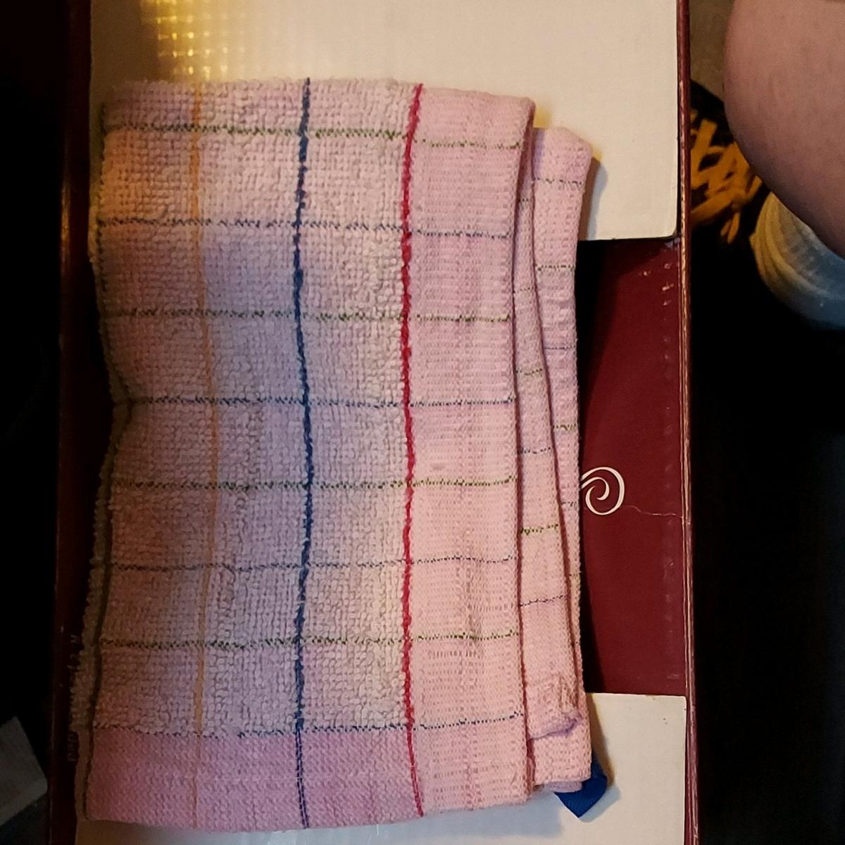 Pink Multicolor Bath Towel 100 Cotton Soft Plaid Rectangle - Tucson, Arizona - FleaMarketBay