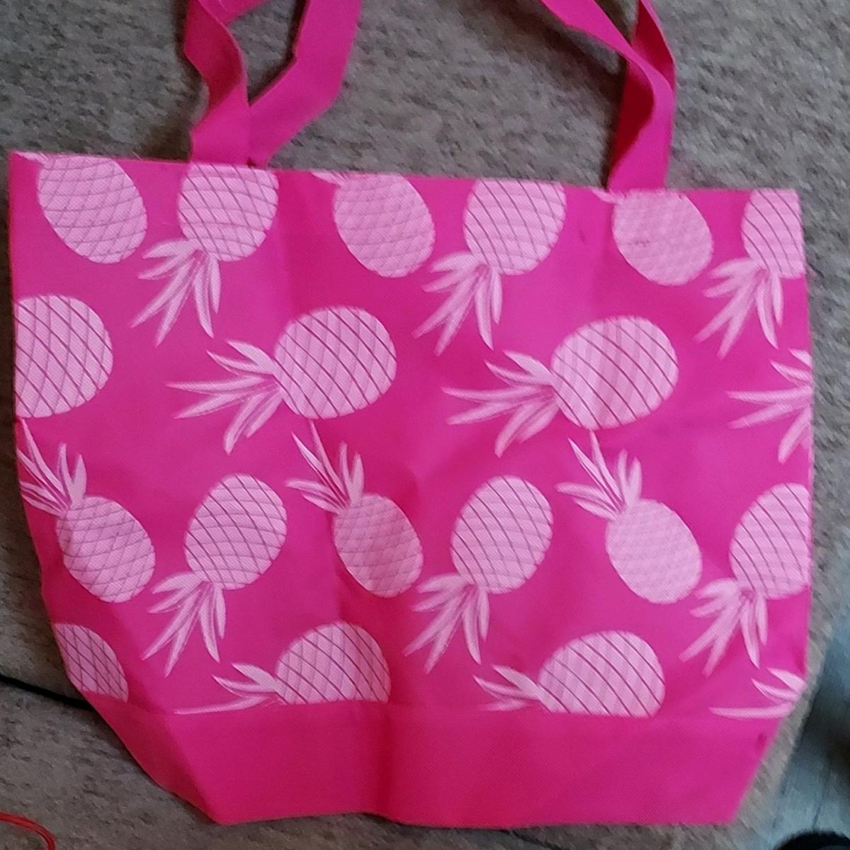Pink Pineapple Pattern Foldable Plastic Reusable Shopping Ba - Tucson, Arizona - FleaMarketBay