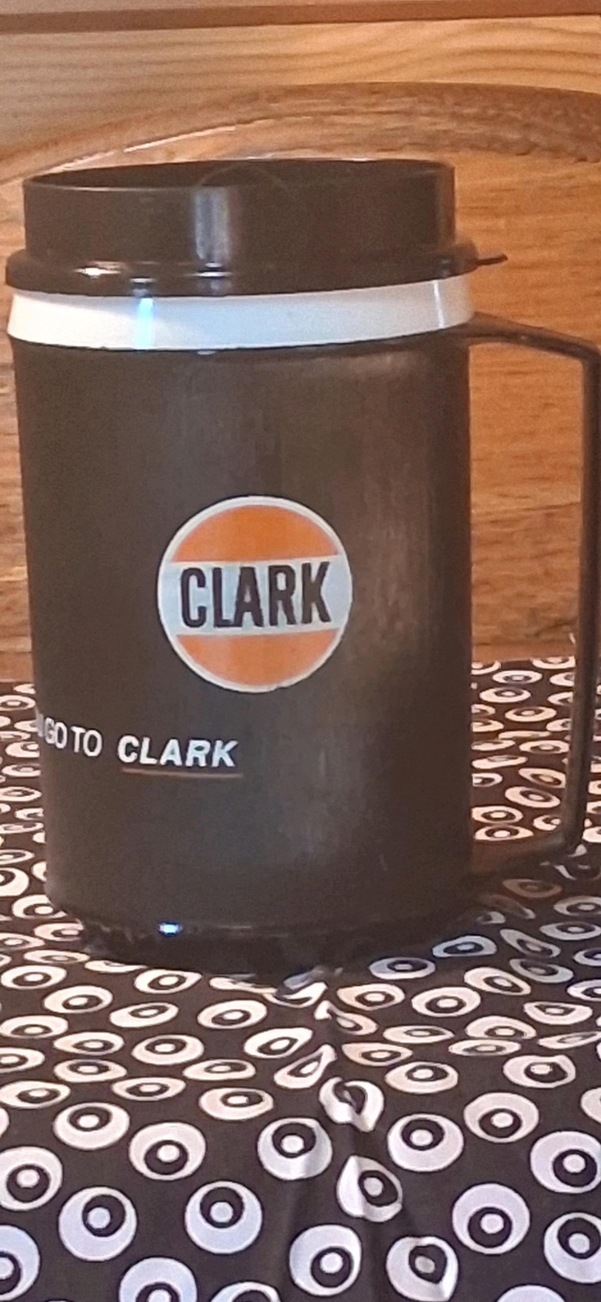 Vintage Clark Insulated Aladdin Plastic Travel Mug BlackOran - Marshfield, Wisconsin - FleaMarketBay