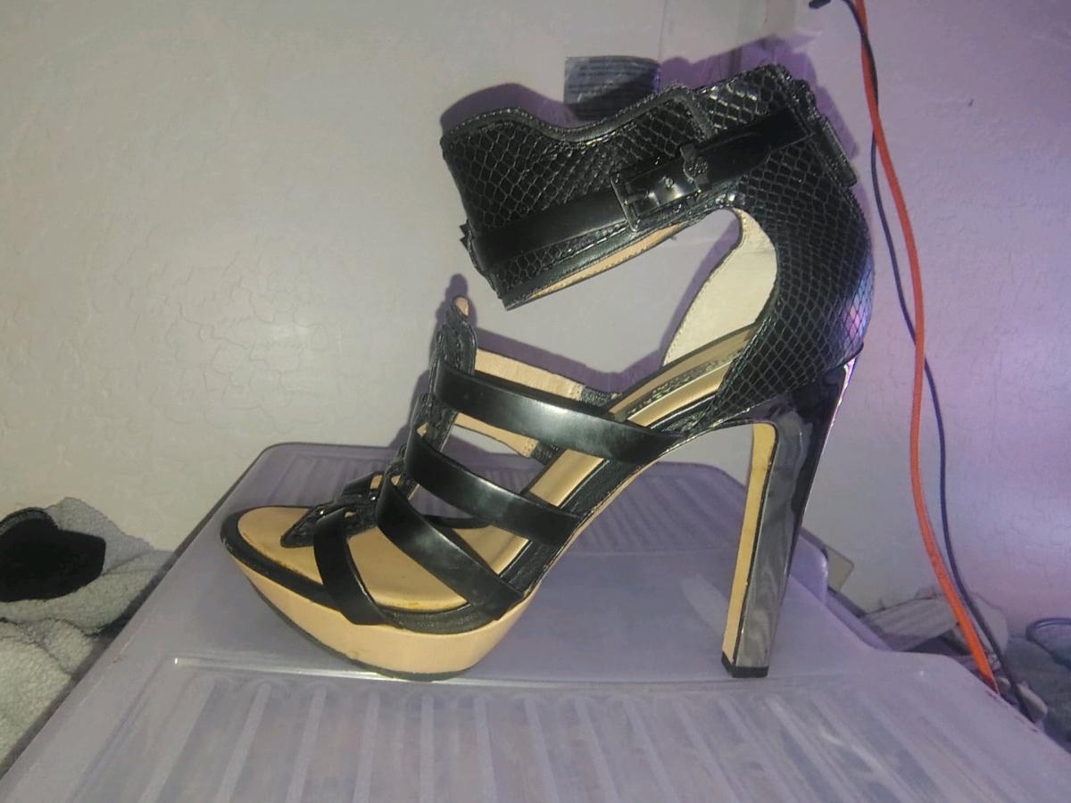 Runway Ready Sexy Black BCBG Strappy Stilettos - Prescott Valley, Arizona - FleaMarketBay