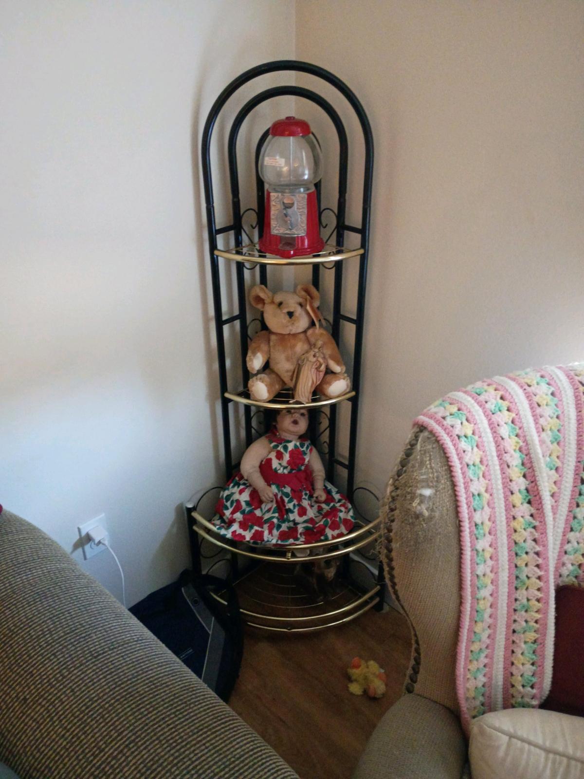 Tier Corner Etagere Shelf Plant Stand BrassBlack Metal Arche