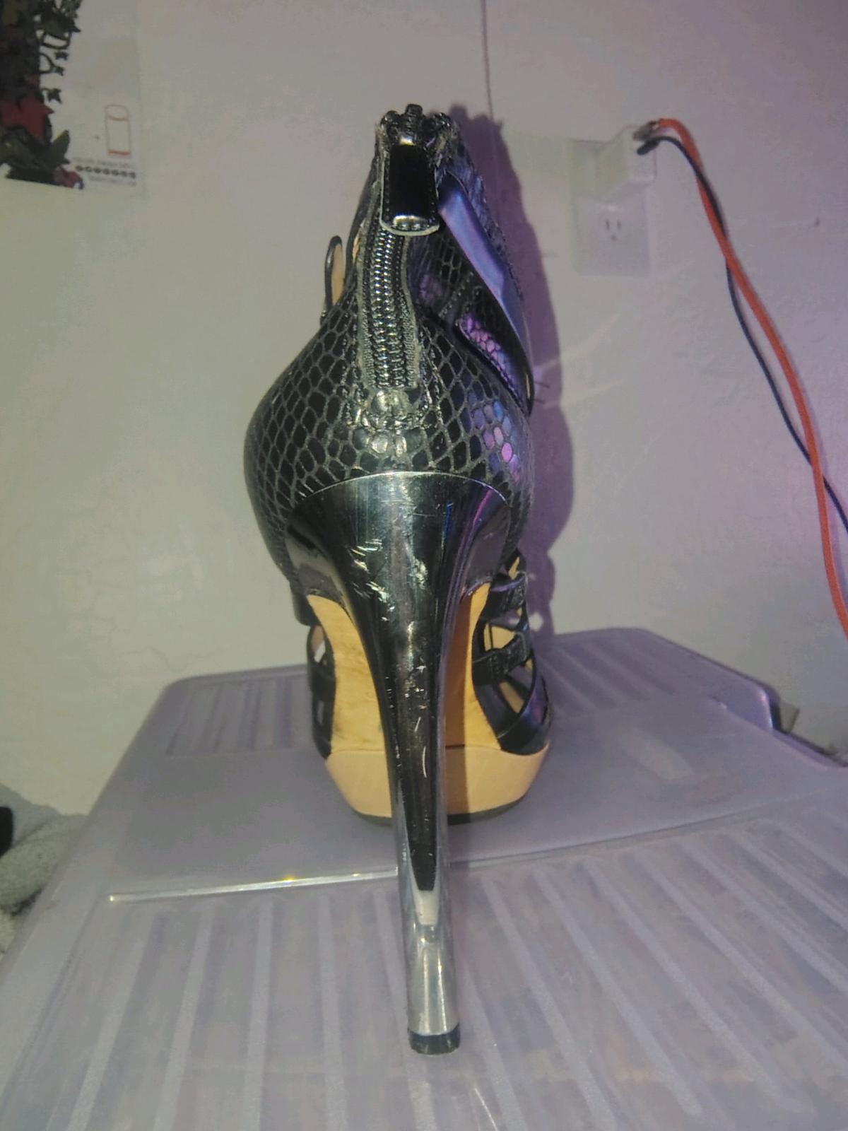 Runway Ready Sexy Black BCBG Strappy Stilettos - Prescott Valley, Arizona - FleaMarketBay