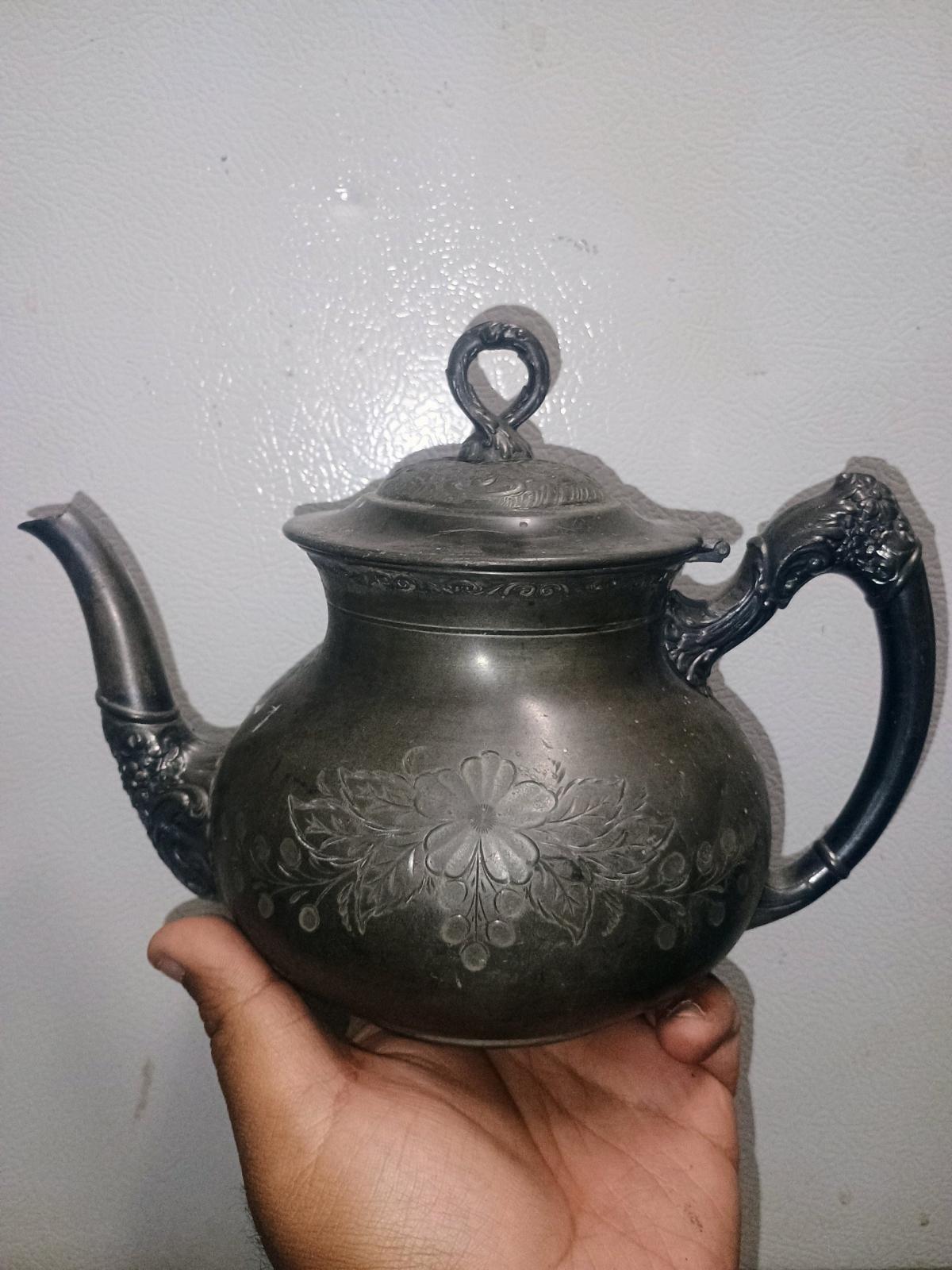 Antique Homan Silver Co Quadrupl Plate Teapot Vintage 1 Dent - Turlock, California - FleaMarketBay