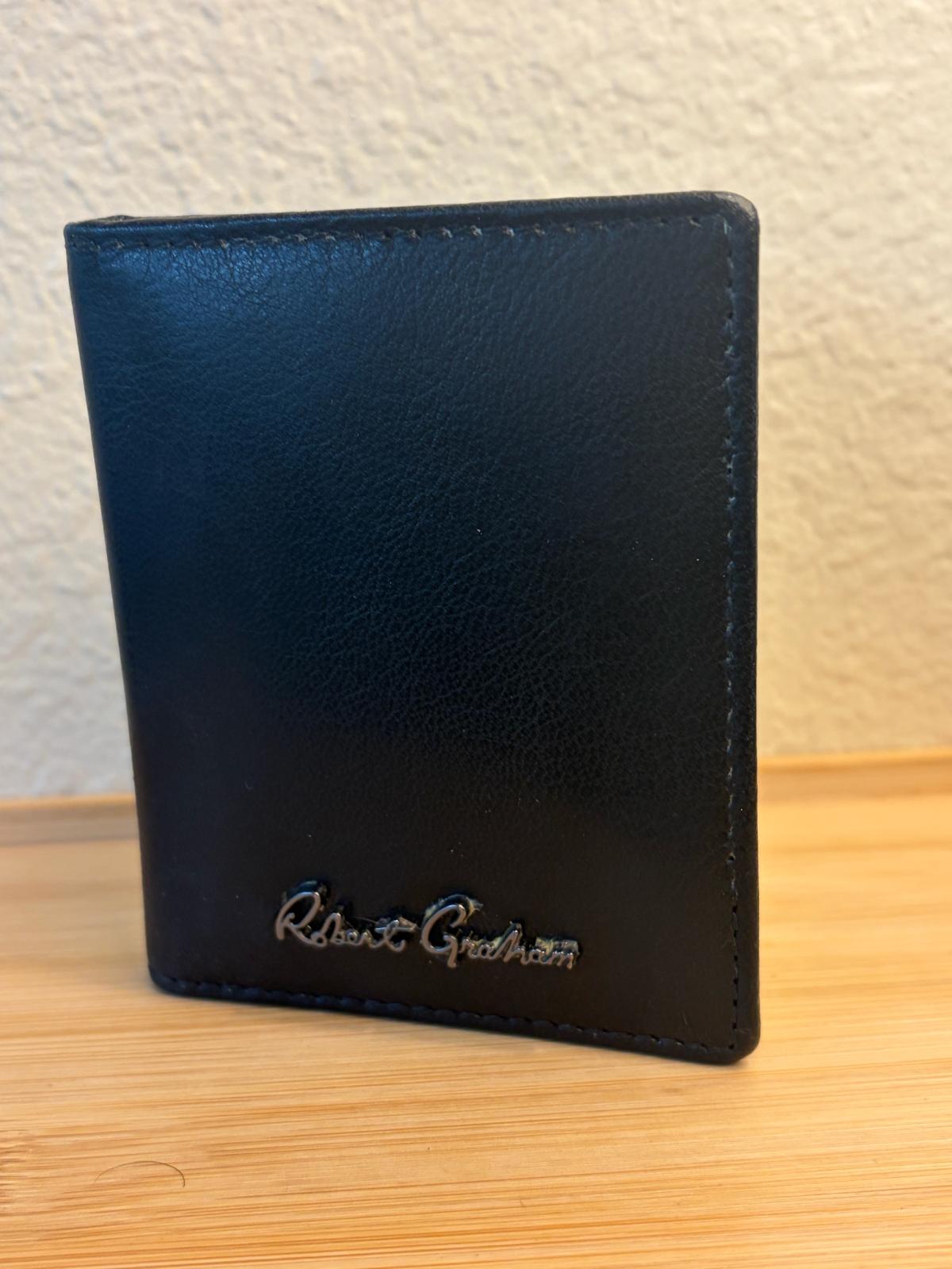 Robert Graham Mens Leather RFID Card Case Wallet Black