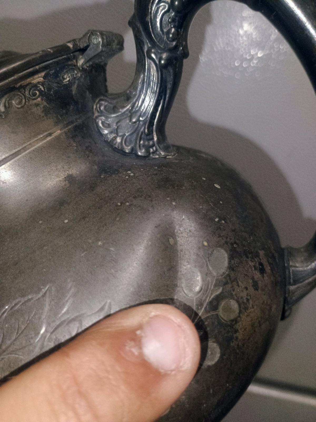 Antique Homan Silver Co Quadrupl Plate Teapot Vintage 1 Dent - Turlock, California - FleaMarketBay