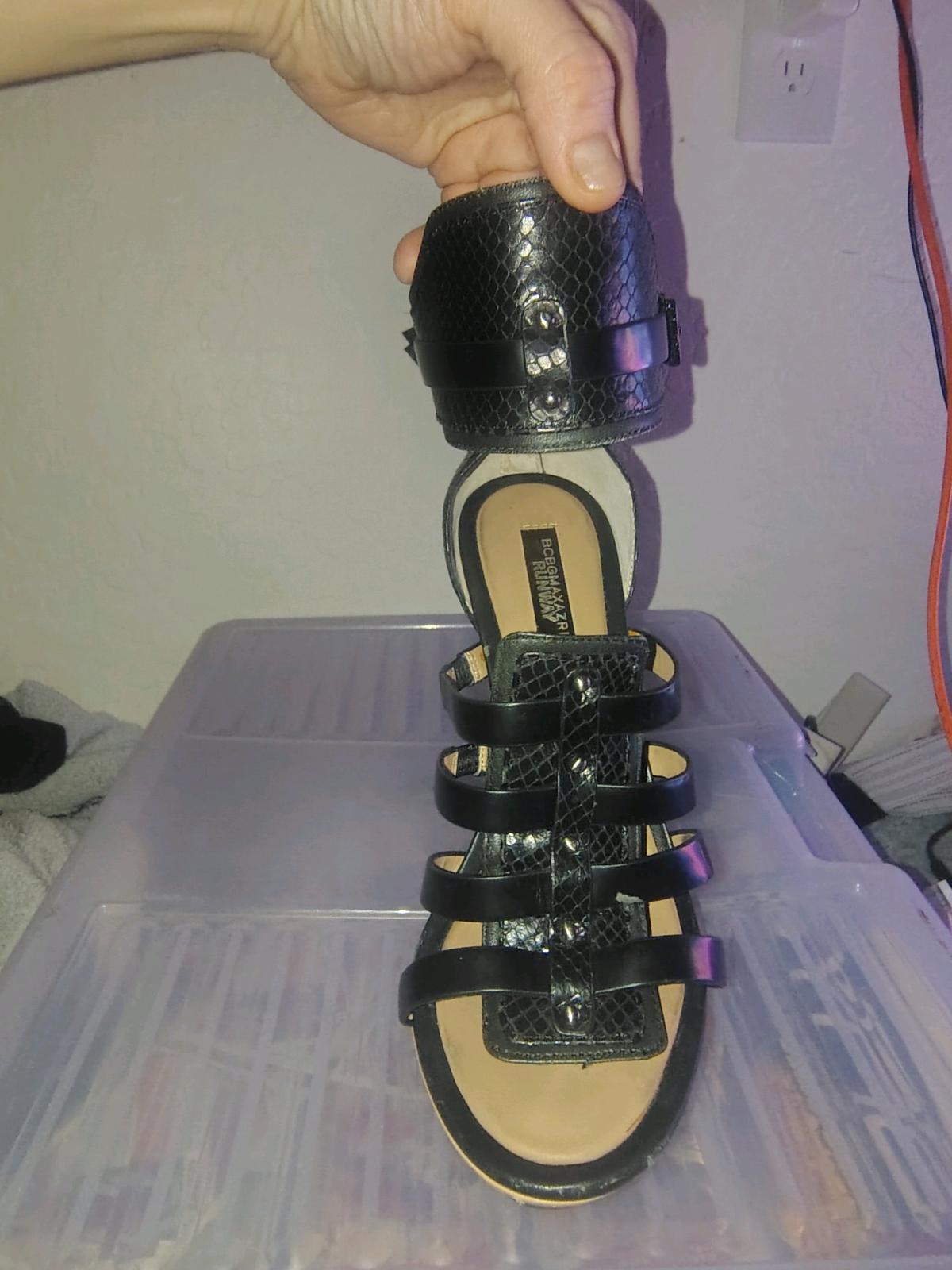 Runway Ready Sexy Black BCBG Strappy Stilettos - Prescott Valley, Arizona - FleaMarketBay