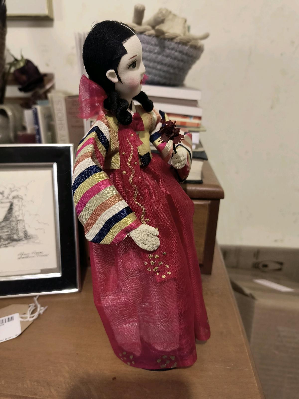 Vintage Korean Souvenir Doll with Known Provenance Silk Dres - Jackson Springs, North Carolina - FleaMarketBay