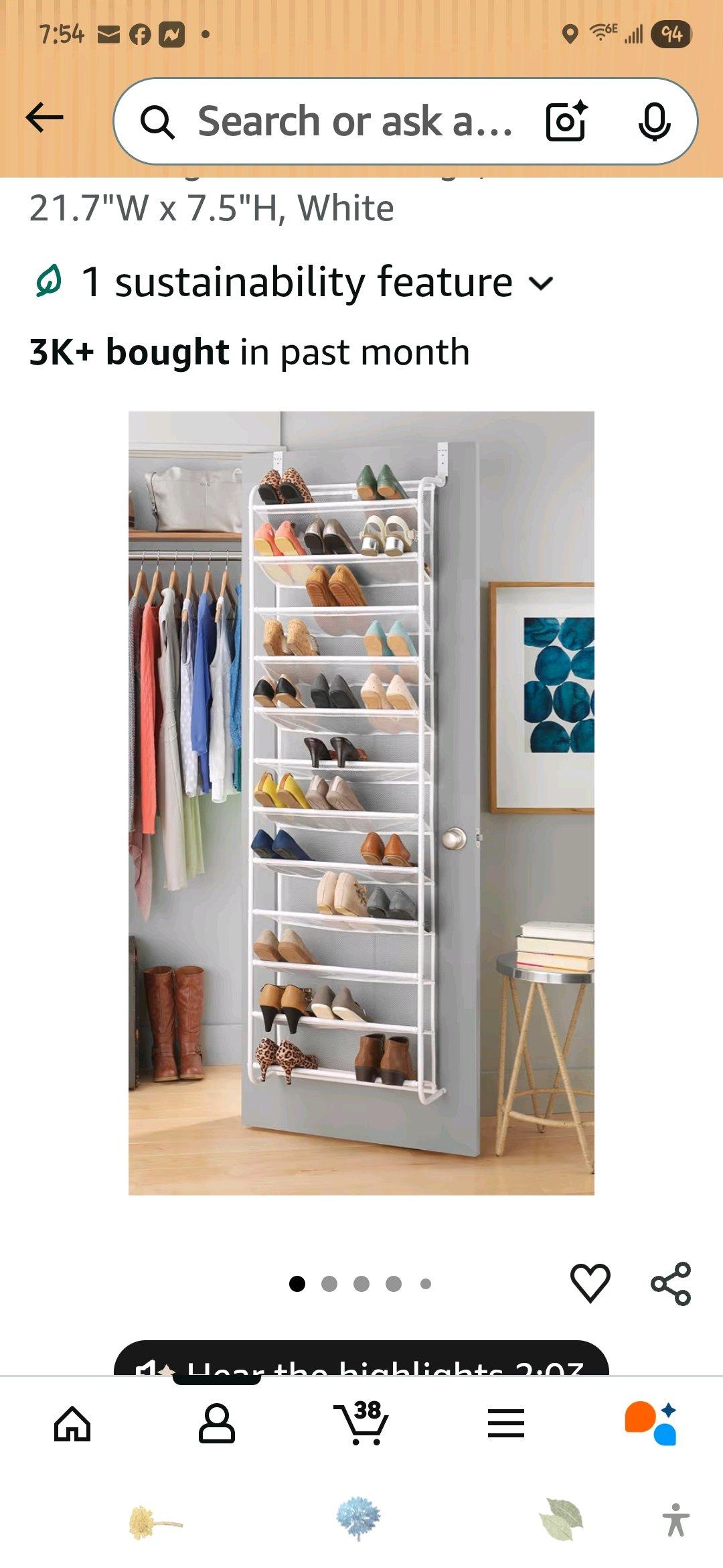 Over the door shoe organizer - Antioch, California - FleaMarketBay
