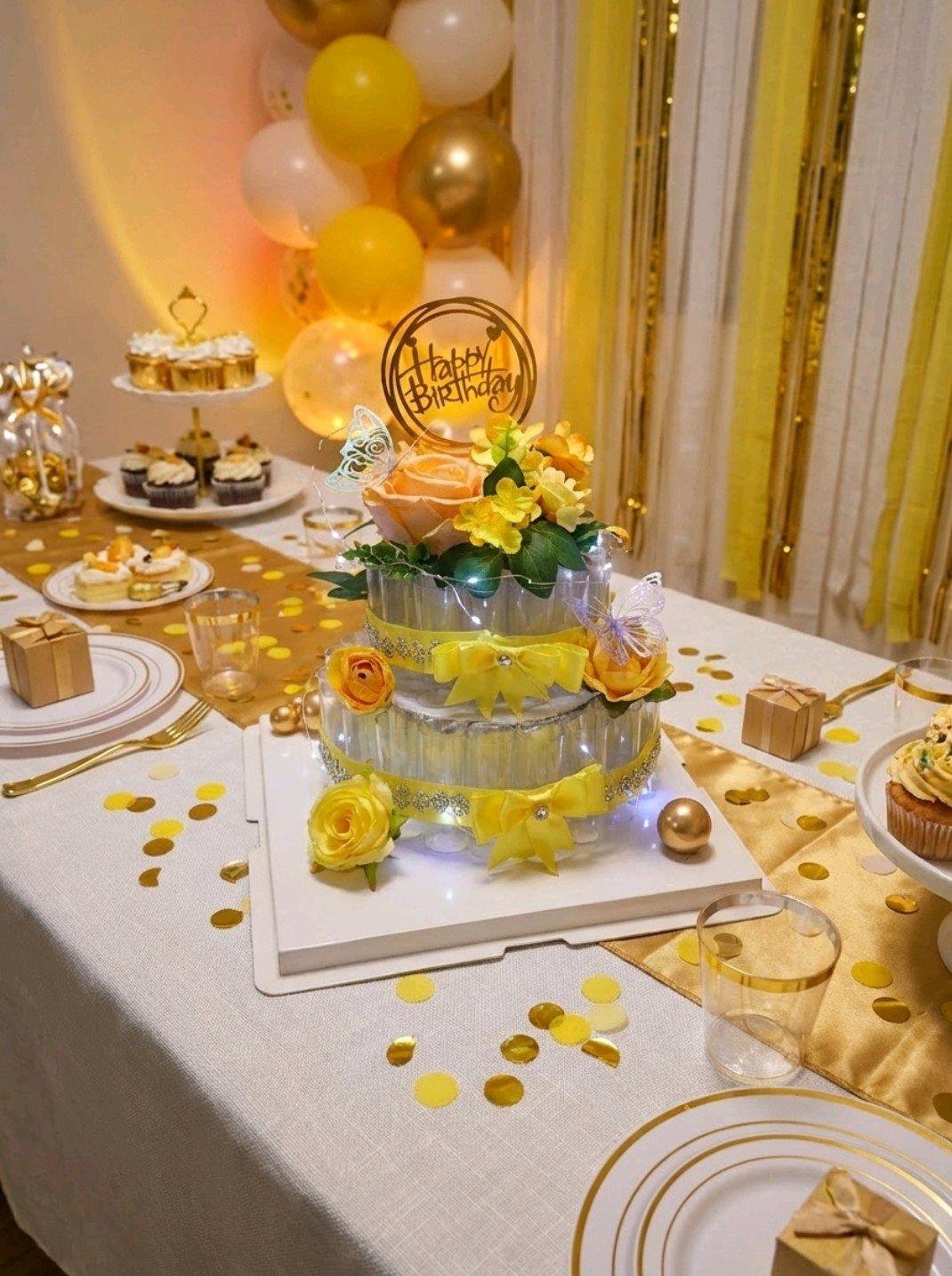 two layers money cake display holder