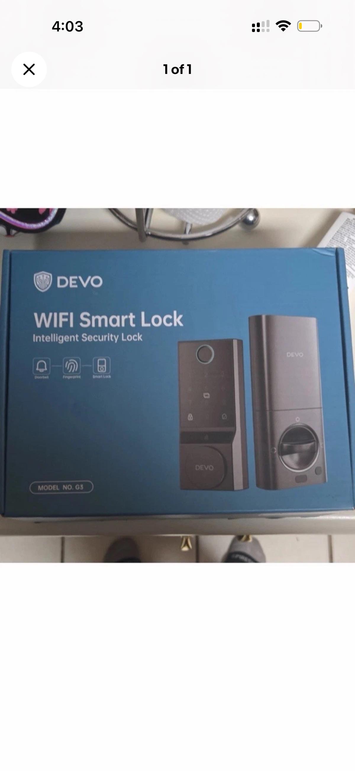 DEVO WiFi Smart Lock G3 Doorbell Fingerprint Intelligent Sec - Bronx, New York - FleaMarketBay