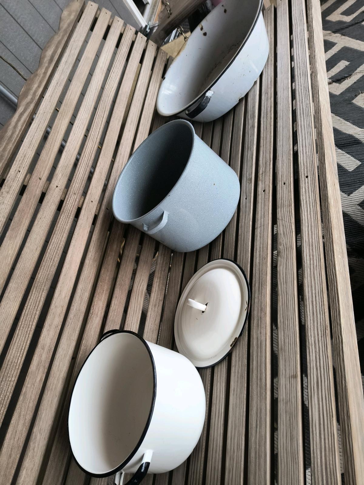 Enamel ware Pots and Wash Basin pots