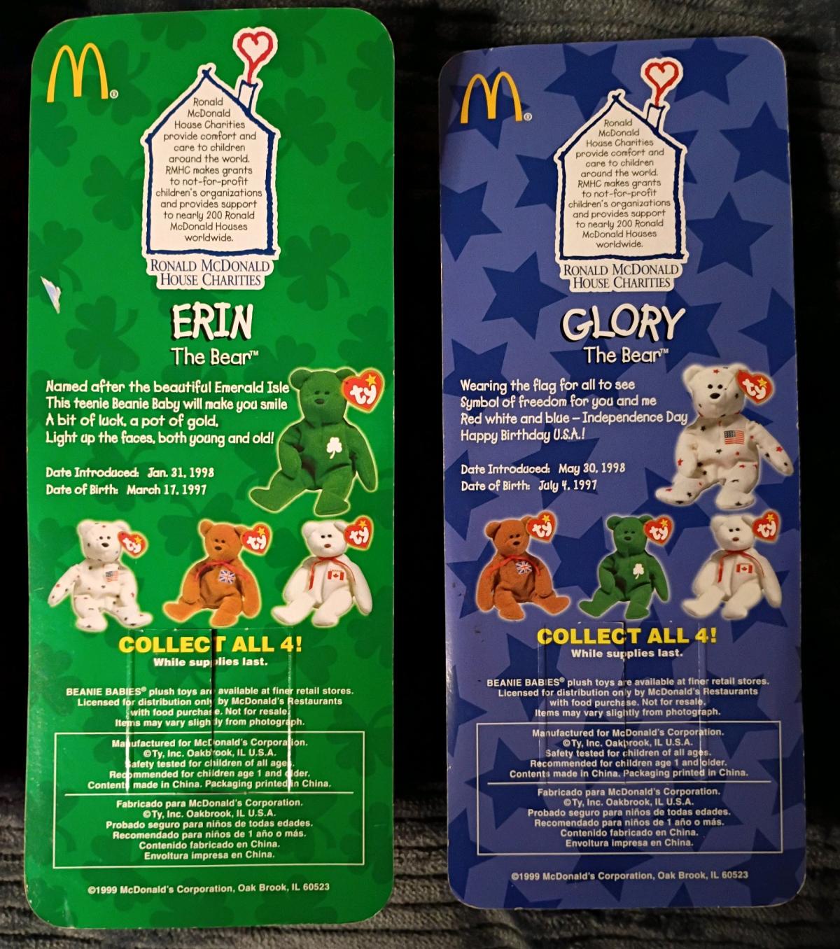 set of four McDonalds beanie babies bears around the world - Tomah, Wisconsin - FleaMarketBay