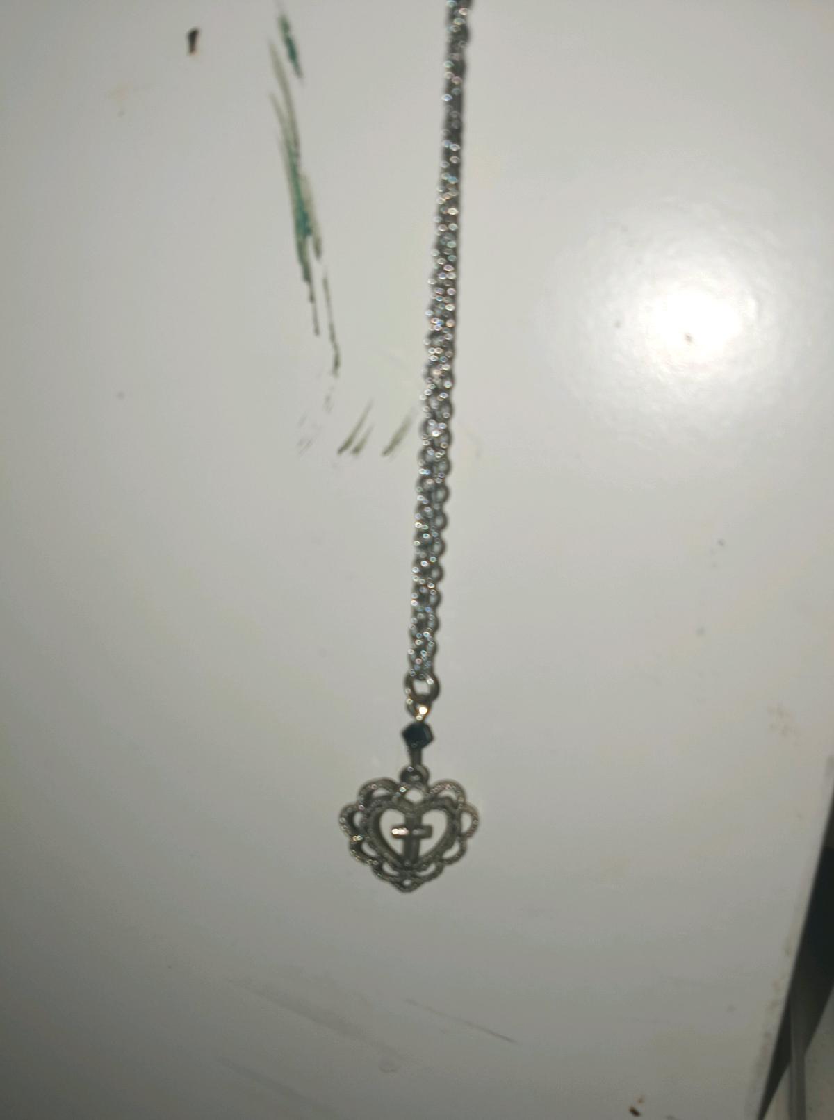 Gothic Heart cross necklace