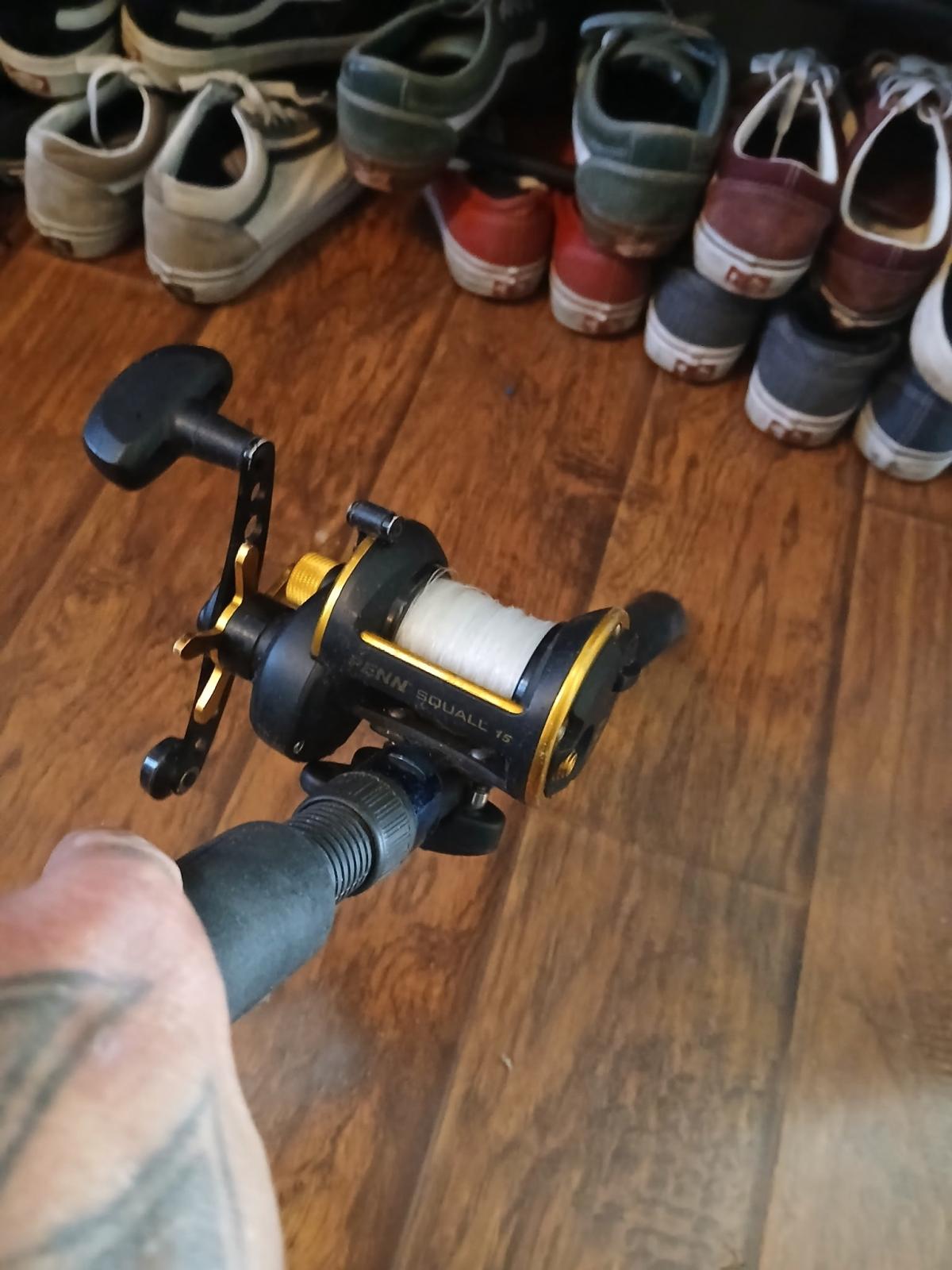 Seeker blue lightning  7097t 20 25 30 and Penn squal 15 in g - Oceanside, California - FleaMarketBay