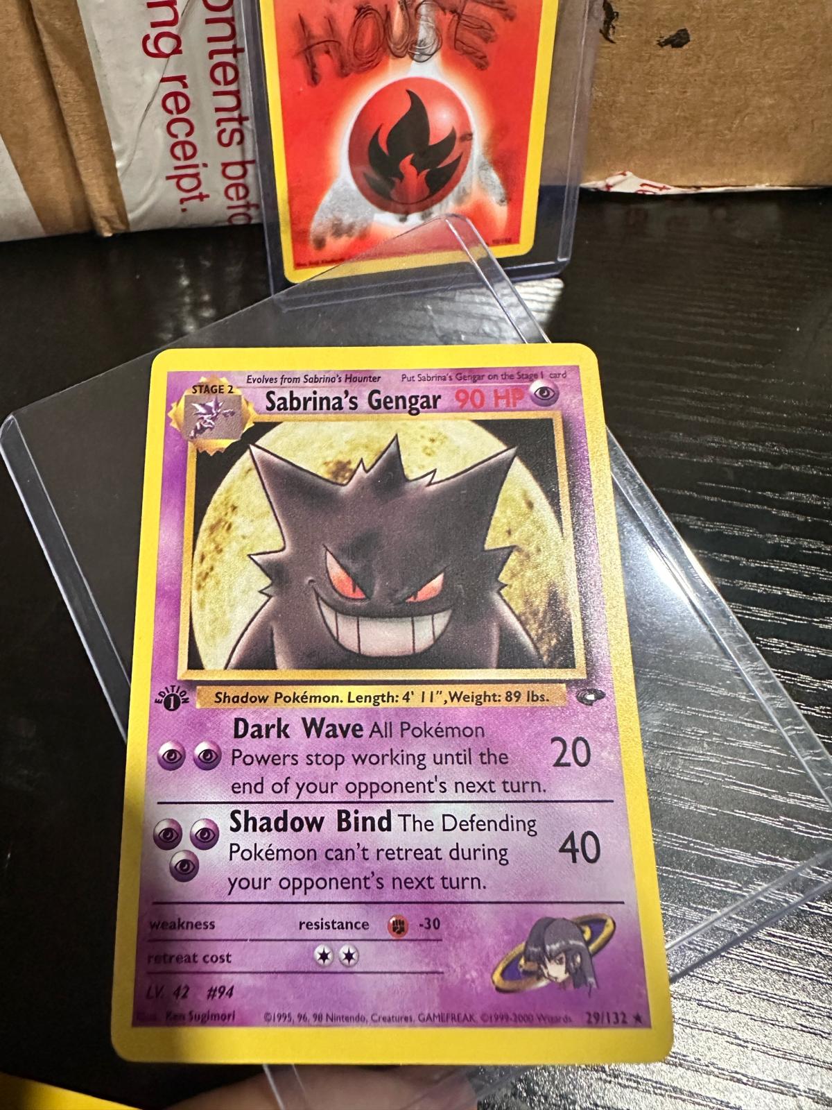 Pokemon Sabrinas Gengar Moon Gym Challenge Card - Steger, Illinois - FleaMarketBay