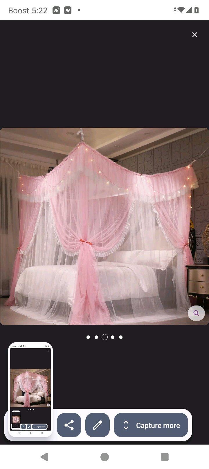 4 Corners Post Ruffle Princess Bed Canopy - Dayton, Ohio - FleaMarketBay