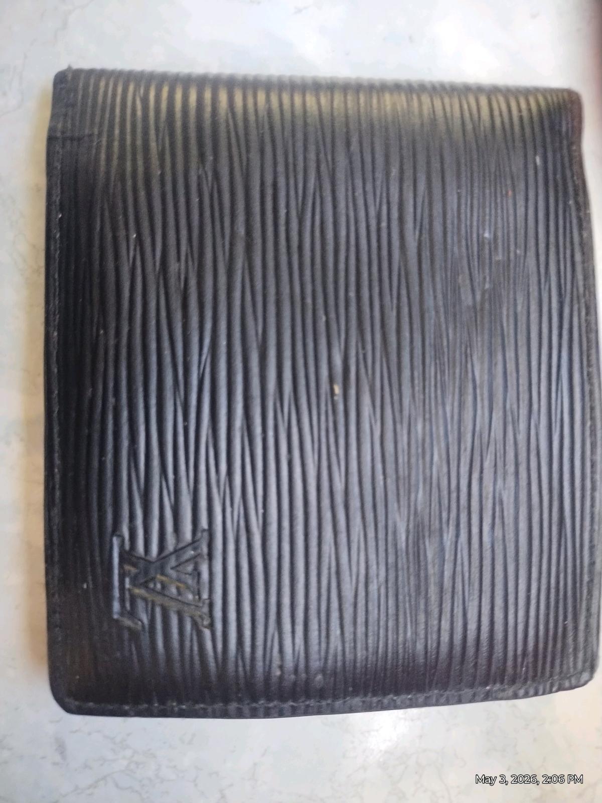 Black Epi Leather Card Photo ID Holder - Arlington, Texas - FleaMarketBay