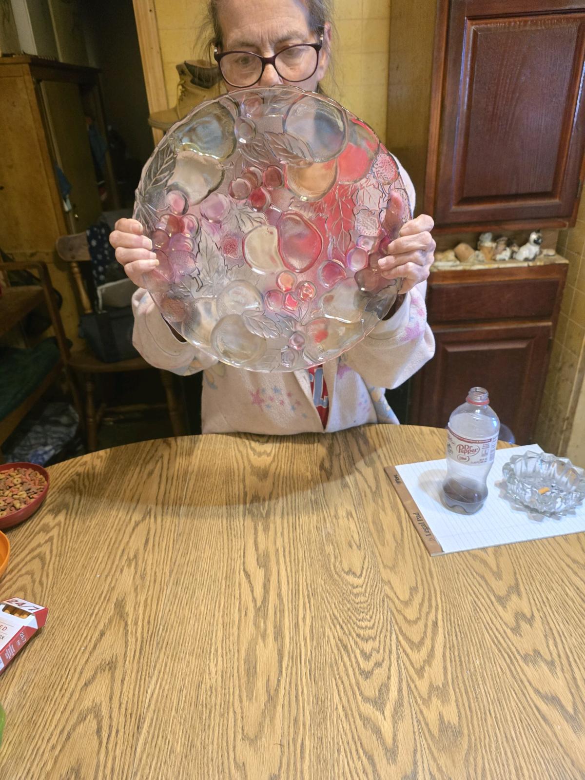 glass plate with decorative stones - High Point, North Carolina - FleaMarketBay