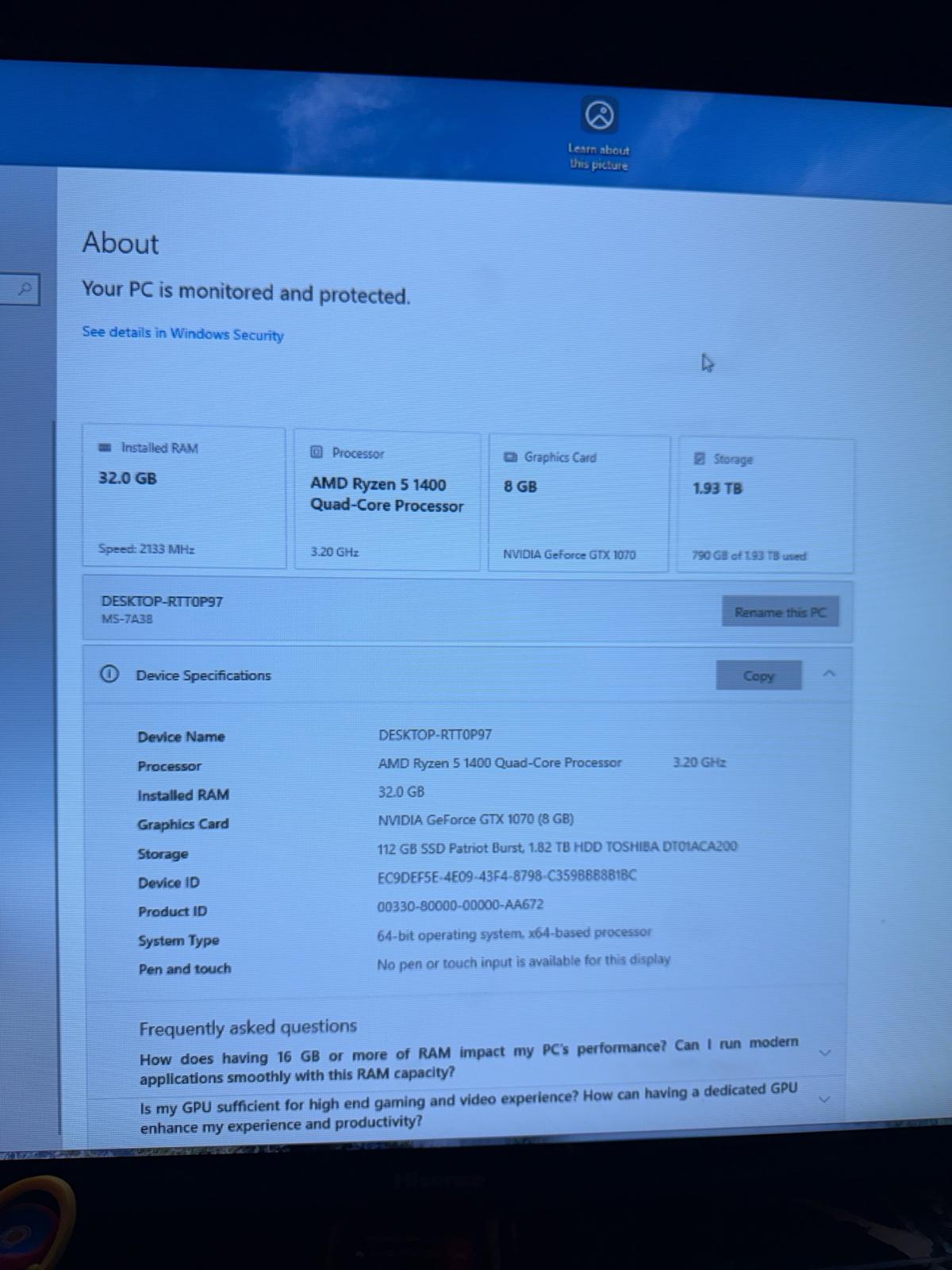 built gaming pc with keyboard and mouse - Phoenix, Arizona - FleaMarketBay