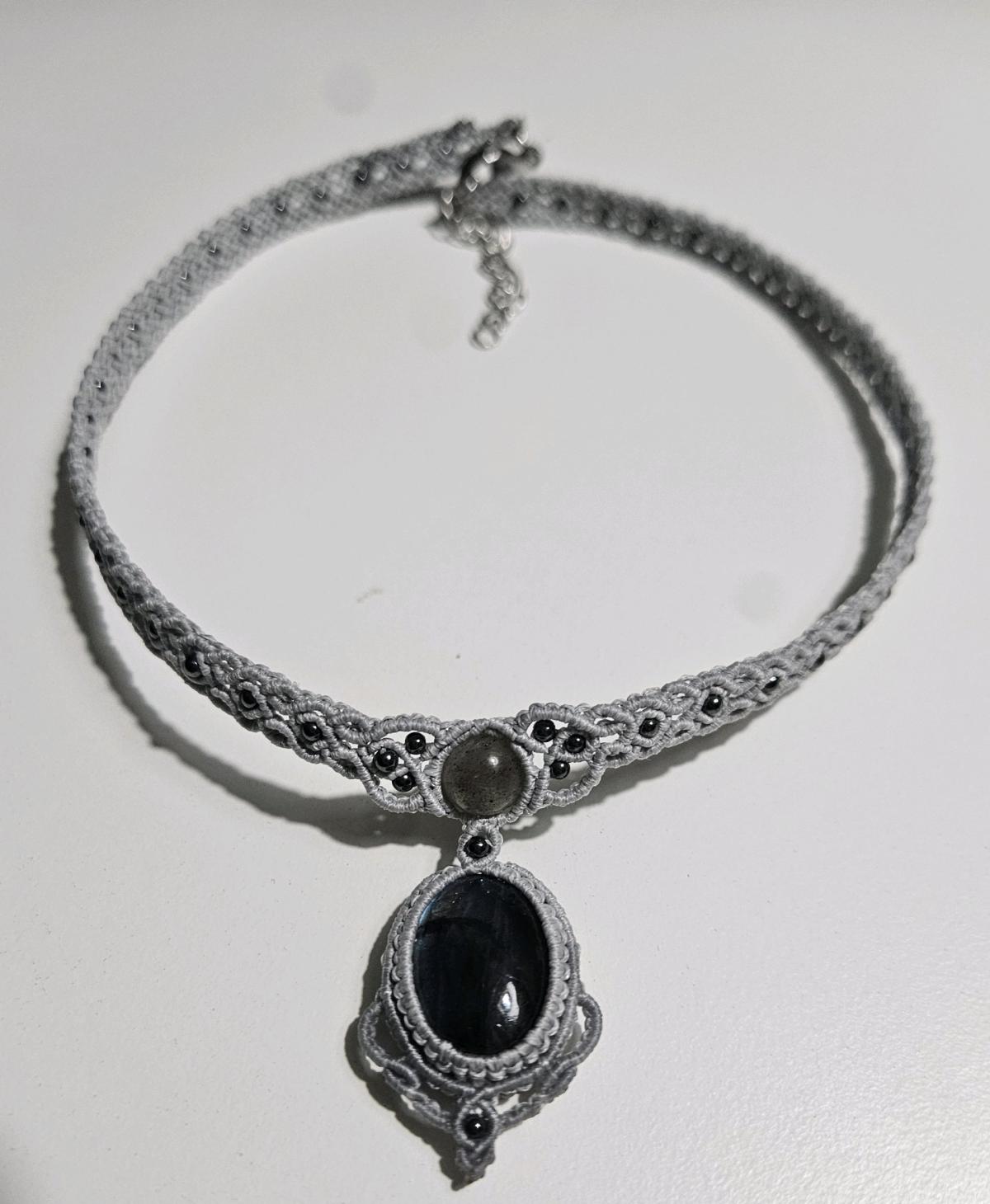 Handmade Labradorite Choker Necklace - Howey In The Hills, Florida - FleaMarketBay