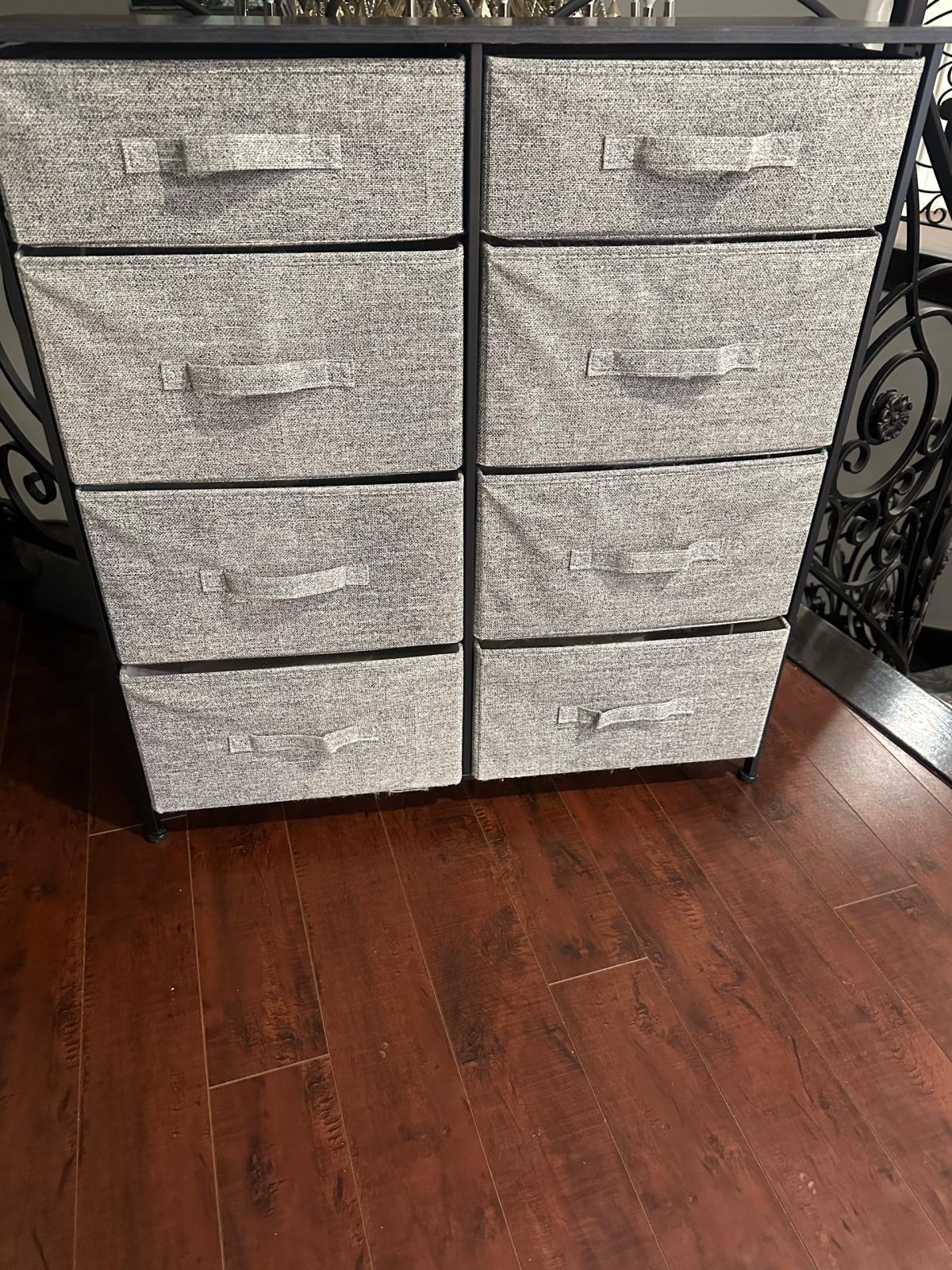 8tier drawer dresser fabric storage light gray - Garden Grove, California - FleaMarketBay