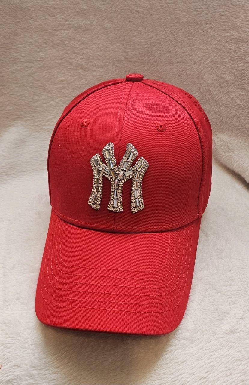 Stylish red fashion cap with shiny rhinestone design - Corona, New York - FleaMarketBay