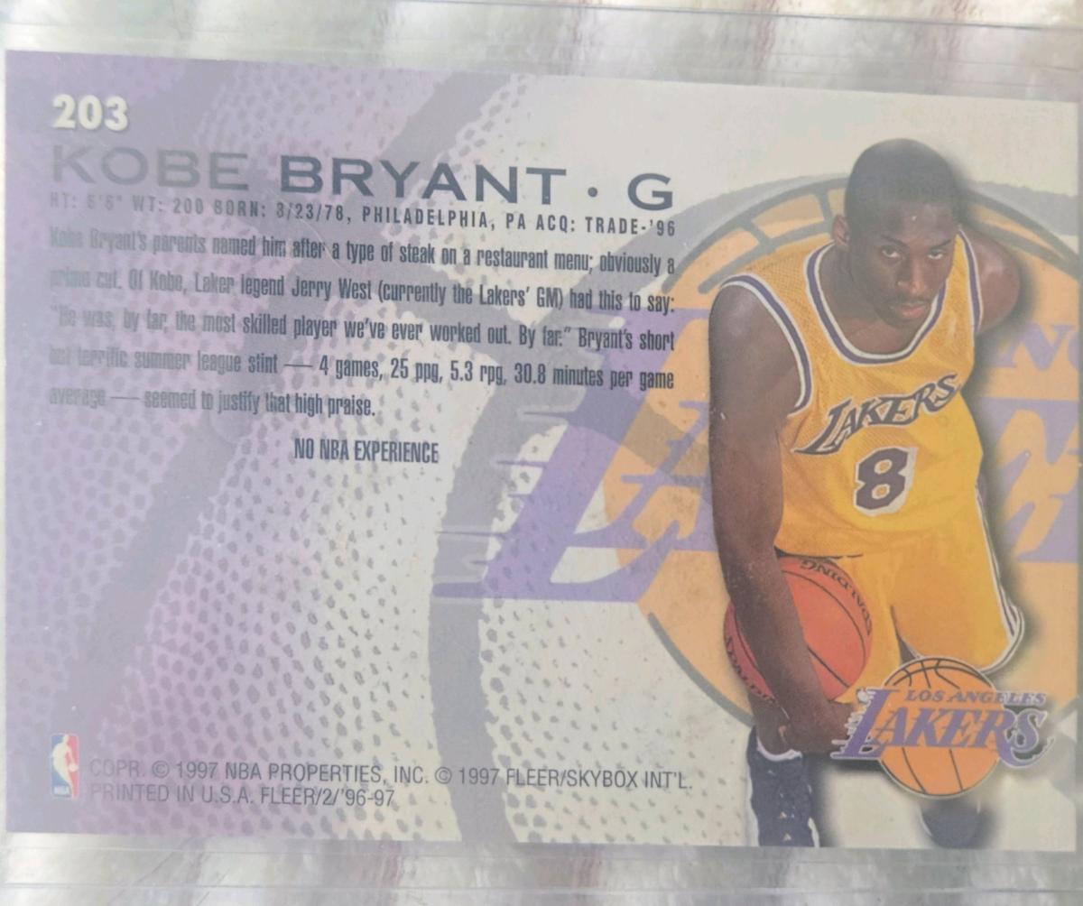 199697 Fleer 203 Kobe Bryant rookie card - Addy, Washington - FleaMarketBay