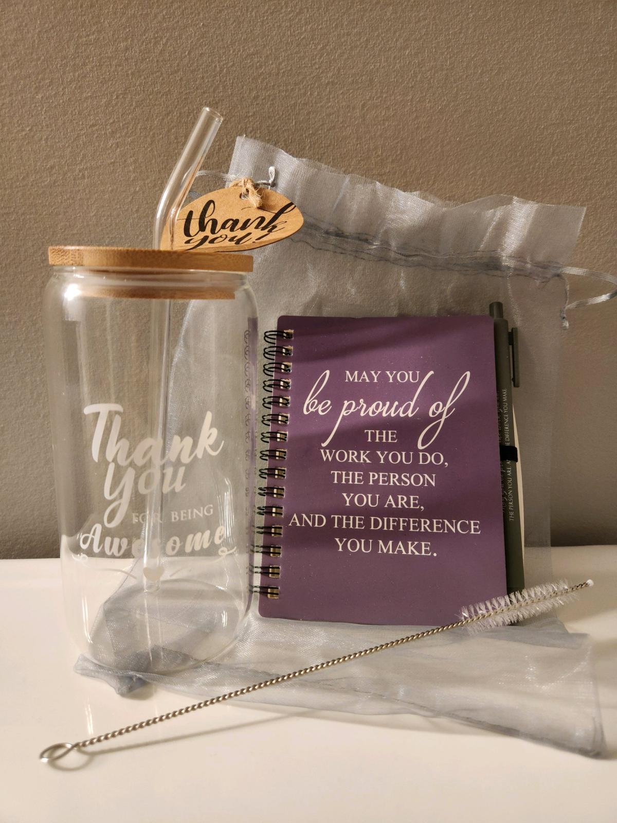 Thank You Glass Tumbler Straw Cleaning Brush And Notepad Wit - Charlotte, North Carolina - FleaMarketBay