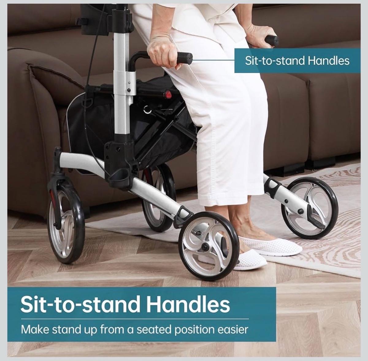 ELENKER Upright Walker Stand Up Folding Rollator Walker with - El Monte, California - FleaMarketBay
