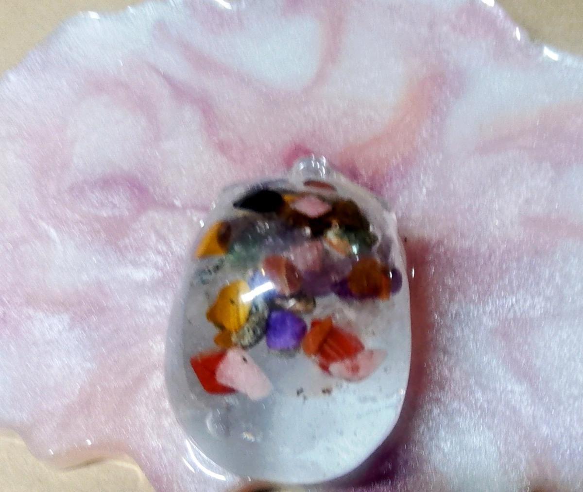 Melting Skull Trinket Tray with stone and crystal chips - Joplin, Missouri - FleaMarketBay