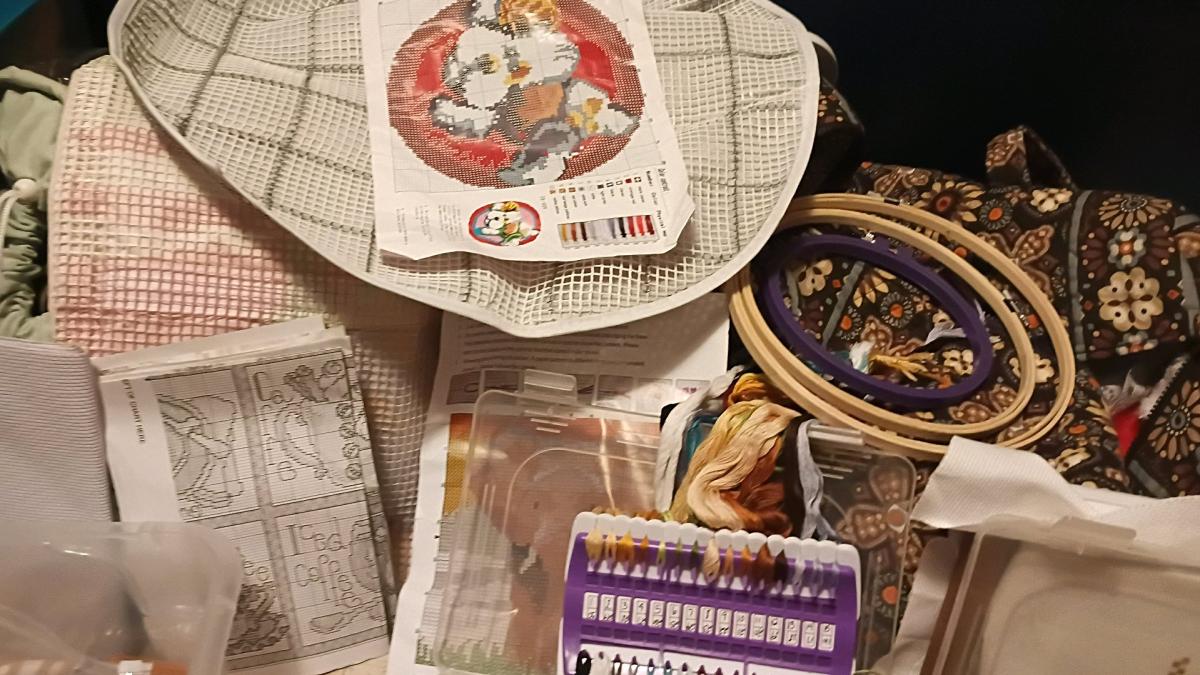 cross stitch items and containers - Hamilton, Alabama - FleaMarketBay