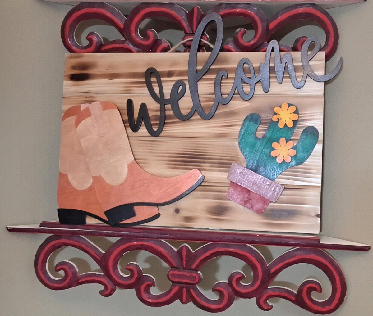 handmade cowboy theme welcome sign - Dayton, Ohio - FleaMarketBay