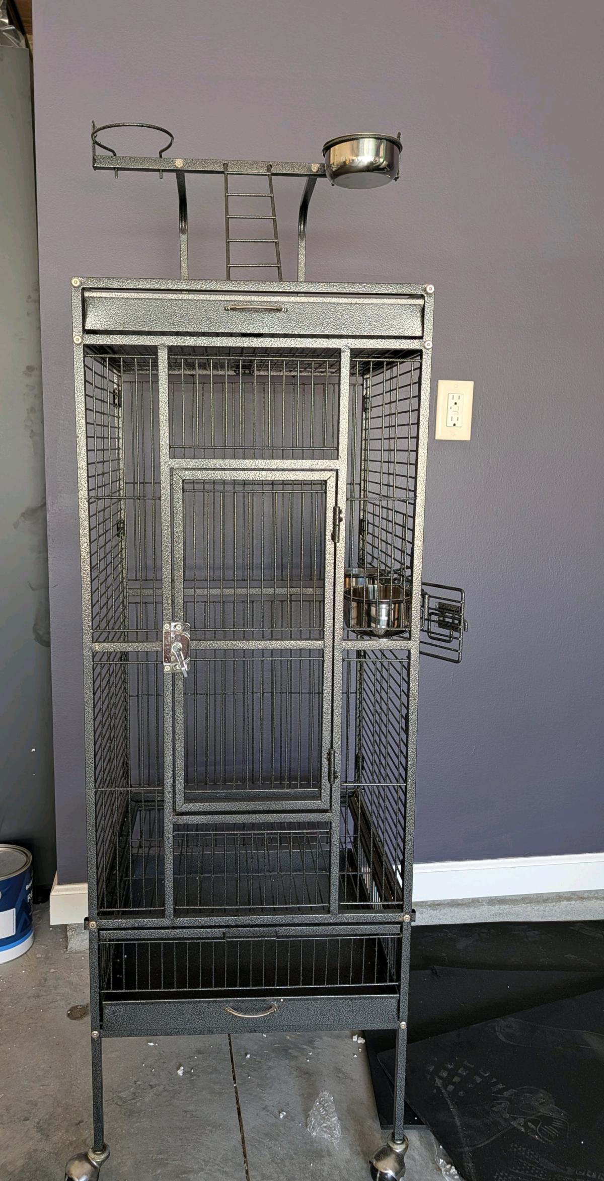 Medium sized birdcage on wheels Pickup only - Jacksonville, Florida - FleaMarketBay