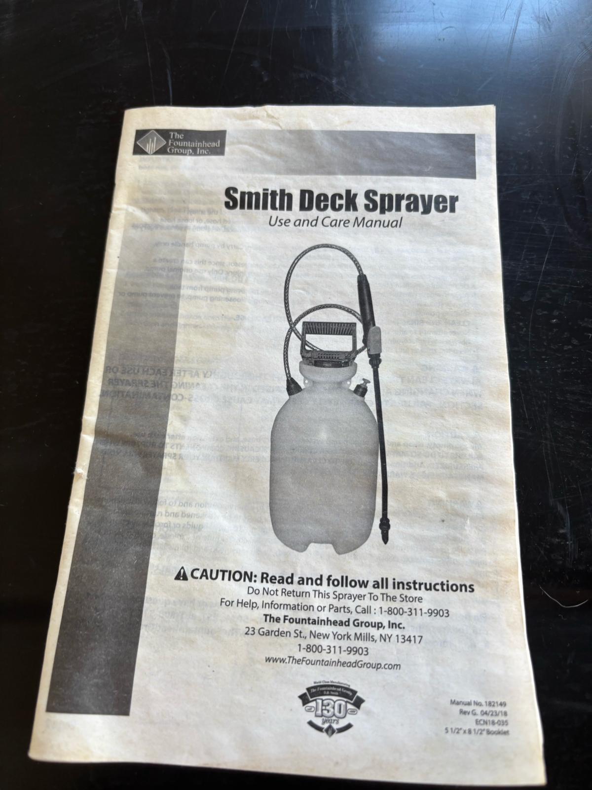 Smith Deck Sprayer - Bridgeville, Pennsylvania - FleaMarketBay