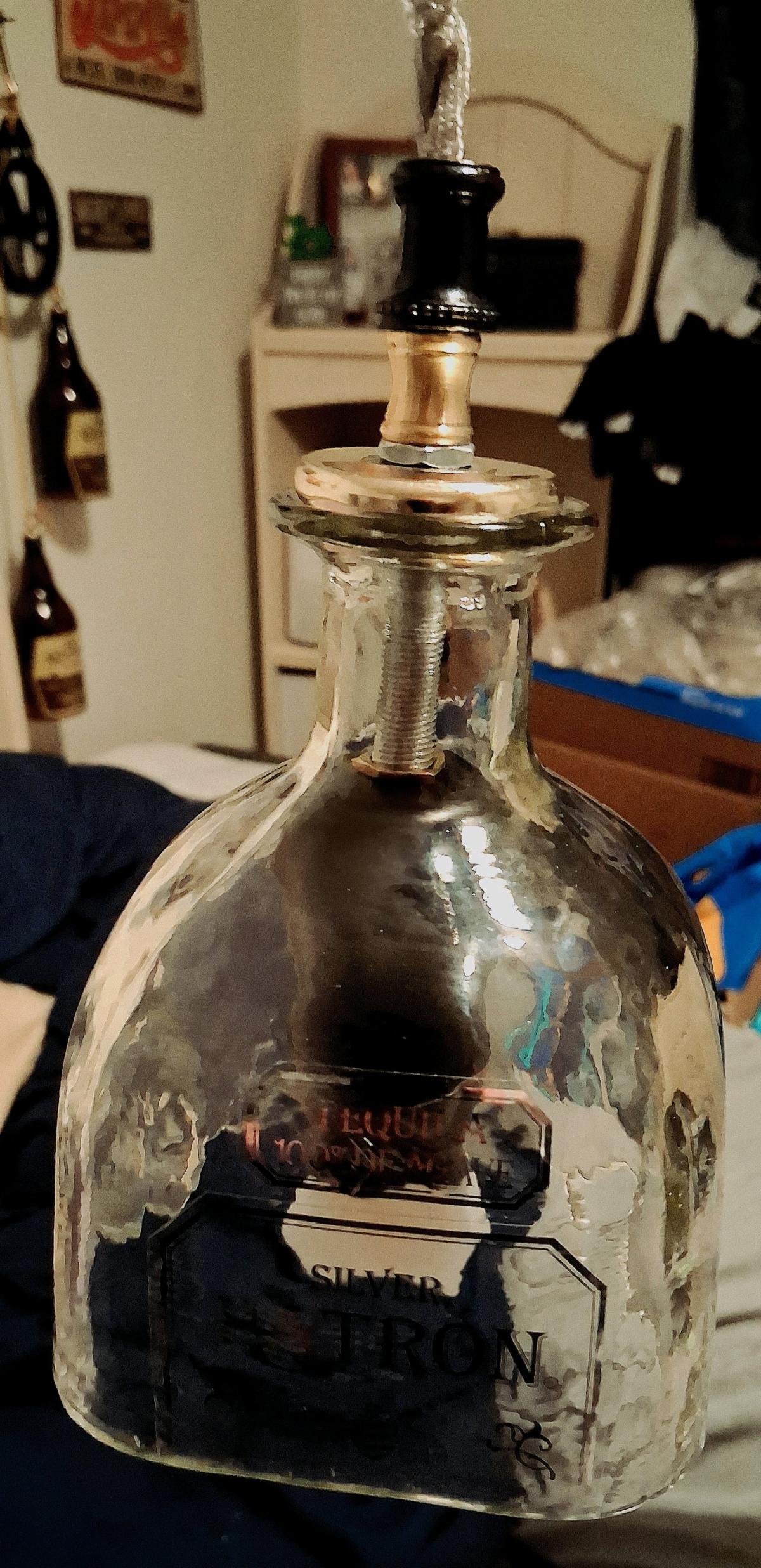 Patron tequila bottle hanging light pendent - Chino, California - FleaMarketBay