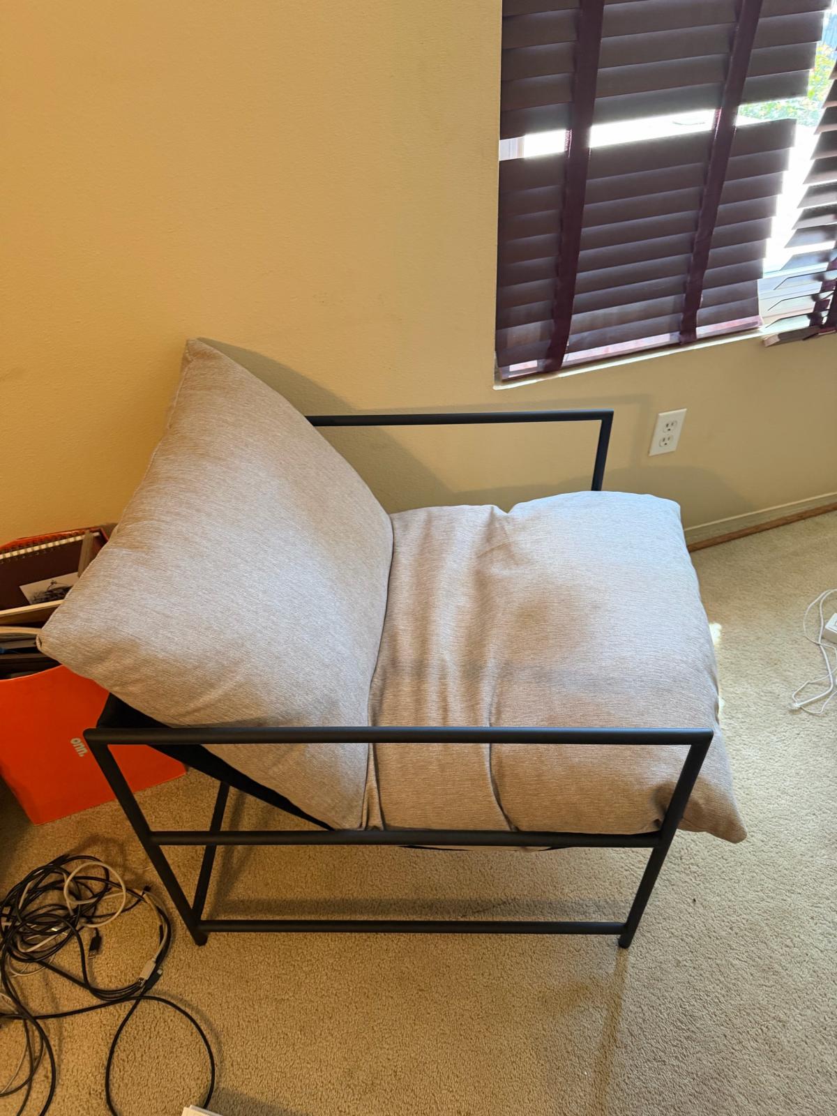 2x Mainstays Metalx Framed Sling Accent Chair Oatmeal - El Cajon, California - FleaMarketBay