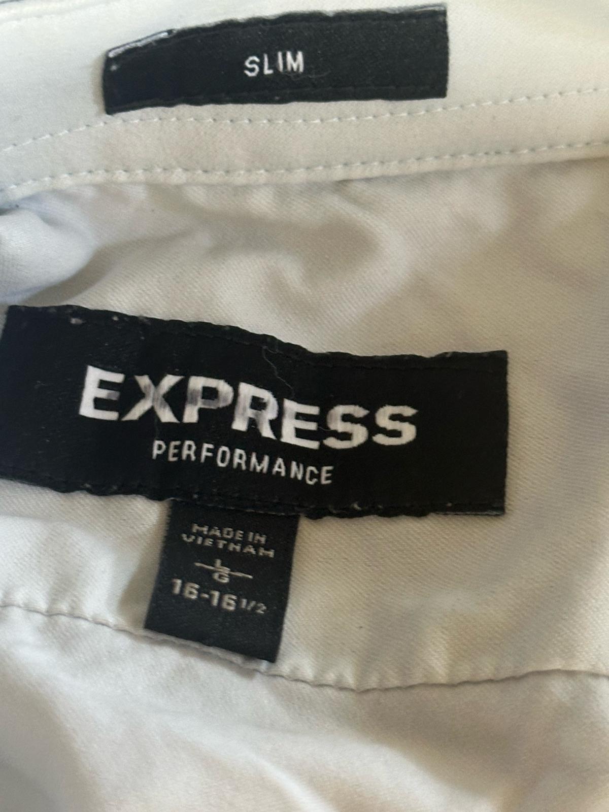 Express Shirt Mens Large Performance Slim Fit Casual Button - Garden Grove, California - FleaMarketBay